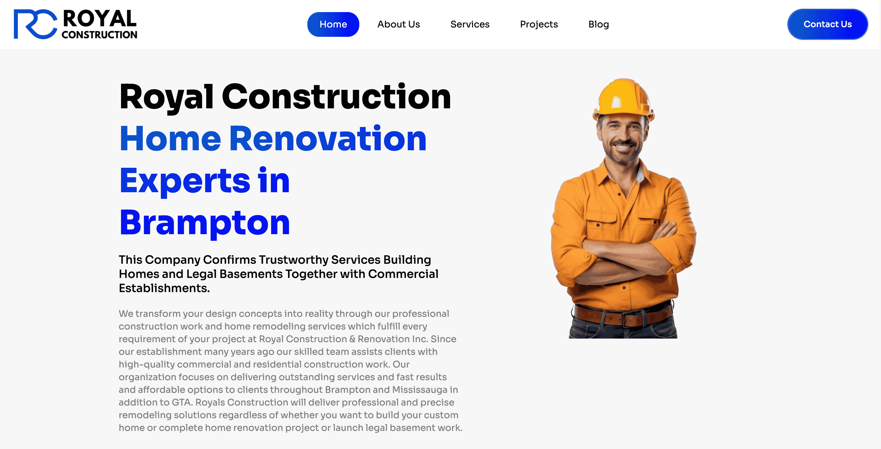 Royal Construction Website